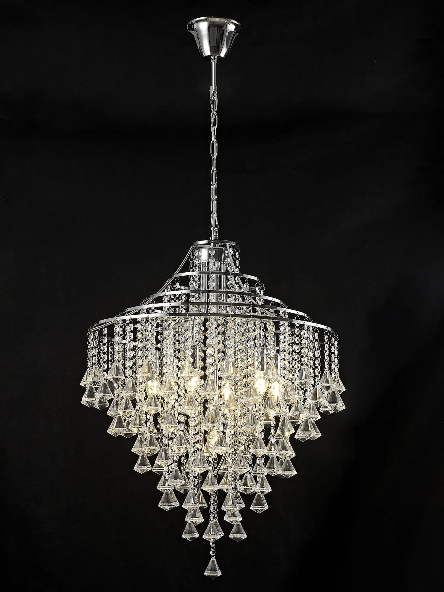 IL30772  Inina Crystal Chandelier 7 Light Polished Chrome